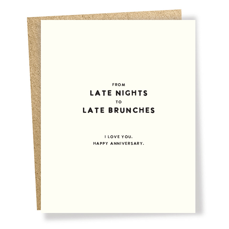 Late Brunches Anniversary Card