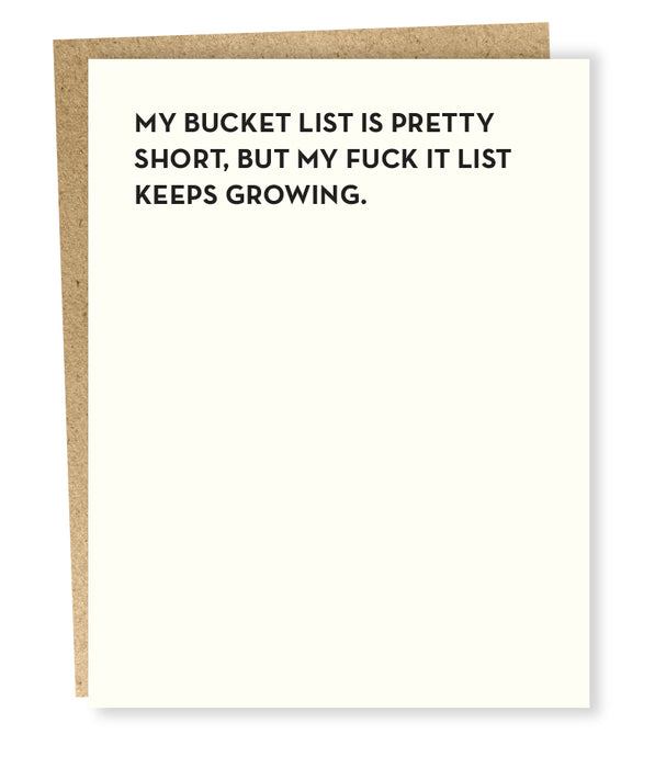 bucket list card