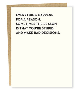 bad decisions card