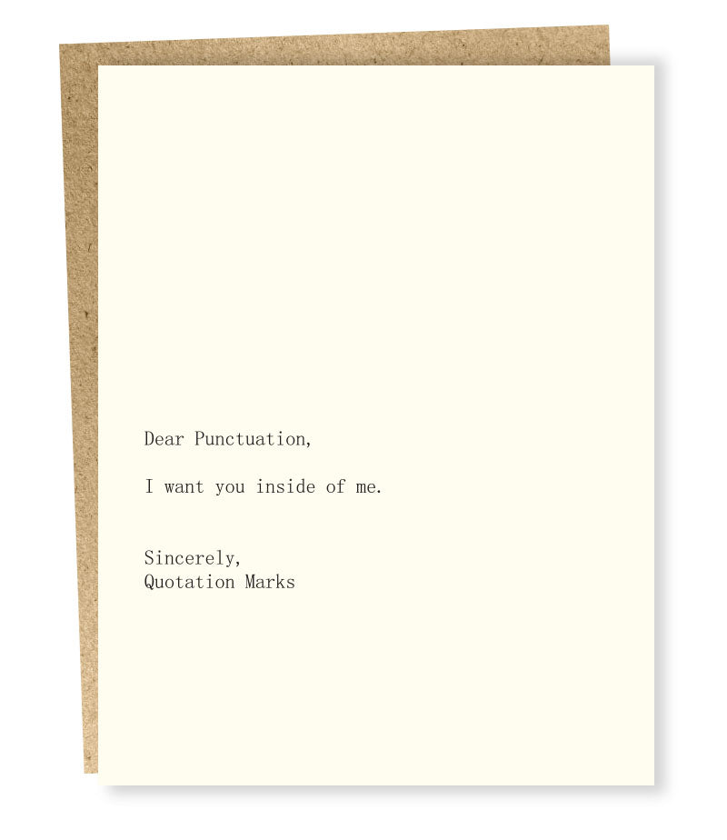 punctuation/quotation card – Sapling Press