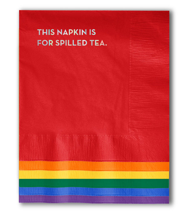 spilled tea pride napkins