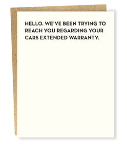 extended warranty card