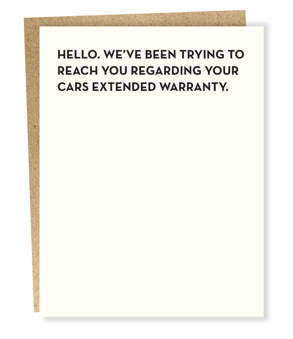 extended warranty card