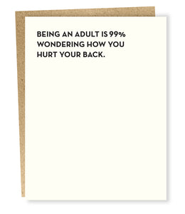 being an adult card