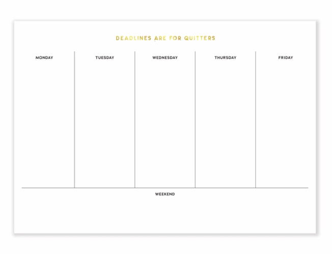 deadlines desk pad
