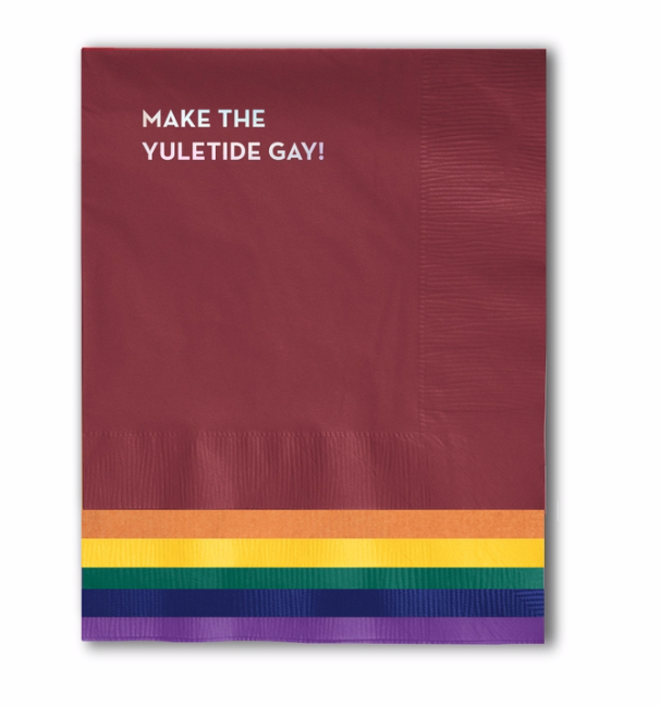 yuletide gay pride napkins